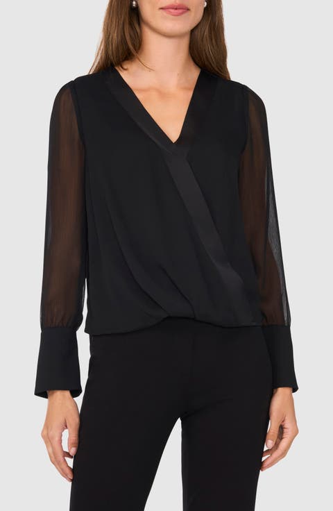 Faux Wrap Chiffon Top