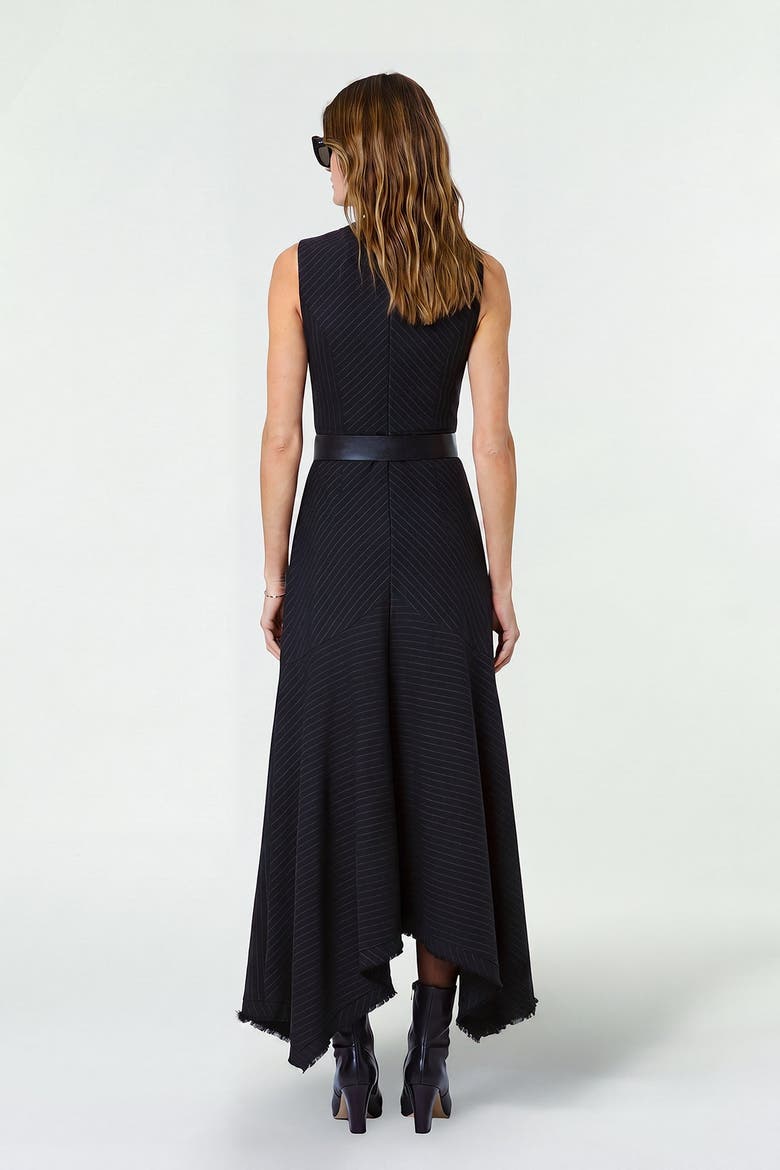 Carla Sleeveless Raw Hem Maxi Dress, Alternate, color, INK PINSTRIPE