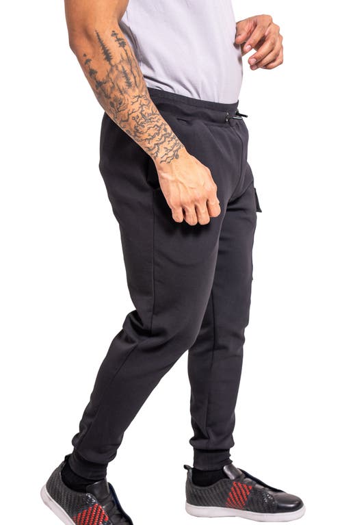 Maceoo Pocket65 Grey Cargo Joggers In Black