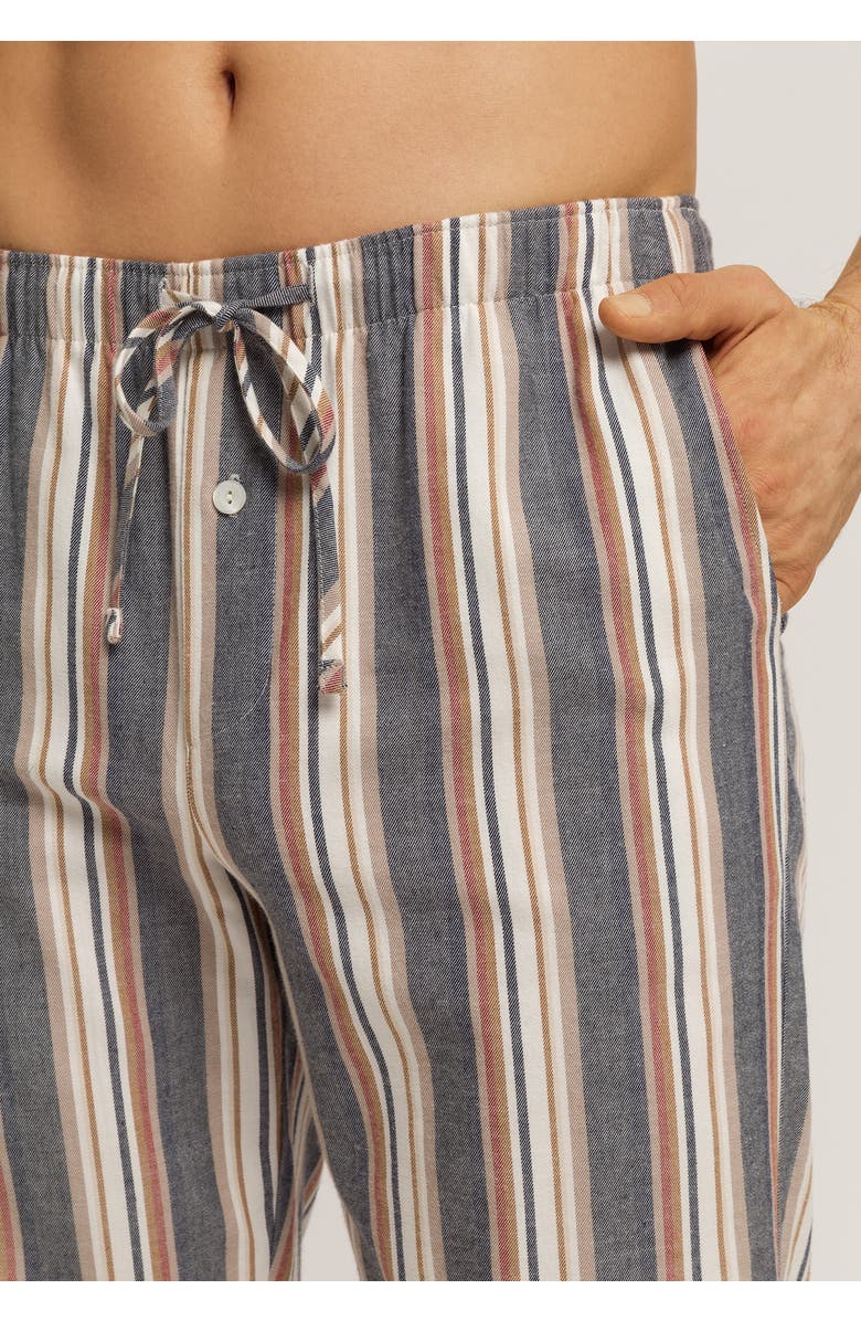 Hanro Cozy Comfort 100% Woven Cotton Flannel Pants, Alternate, color, Redwood Stripe