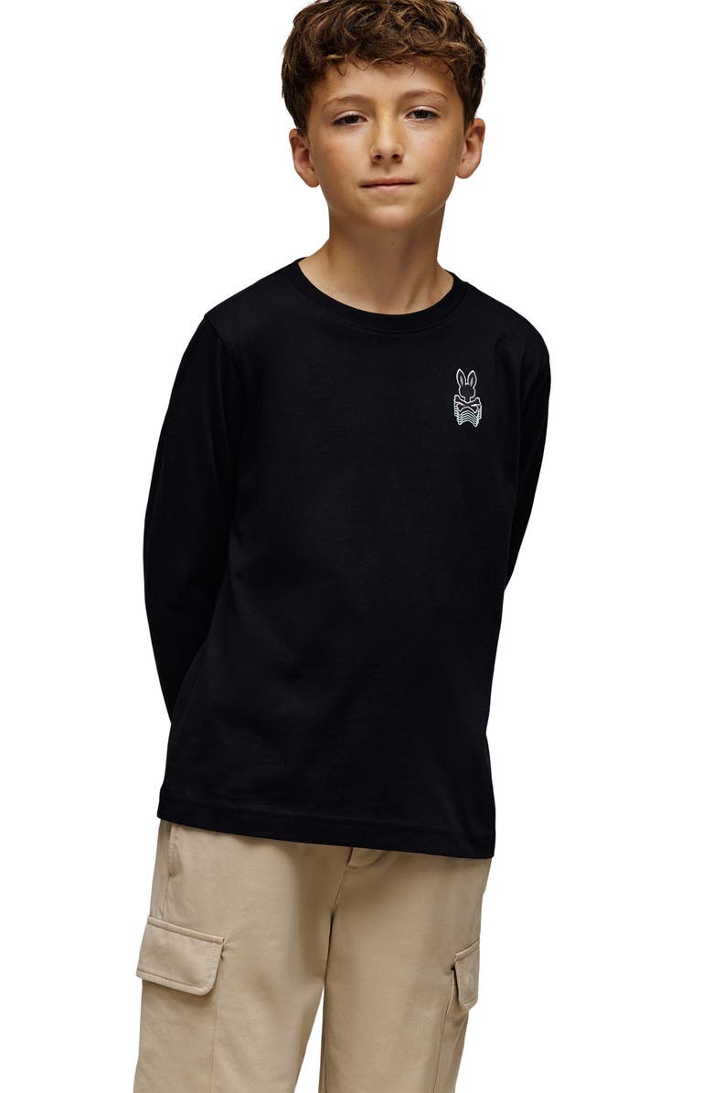 Psycho Bunny Kids' Johnny Pima Cotton Graphic T-Shirt, Alternate, color, Black