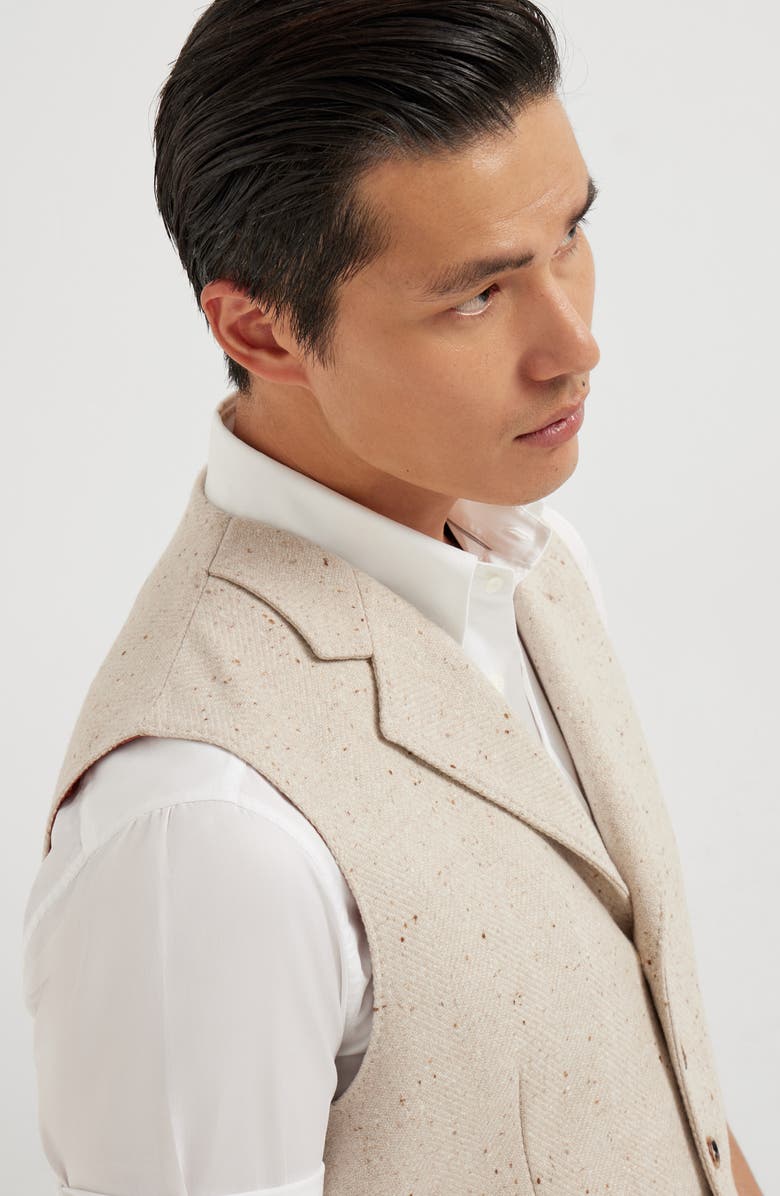Brunello Cucinelli Diagonal waistcoat, Alternate, color, Buff