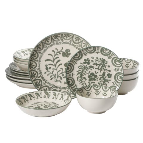 2-Time Oprah's Favorite Things, Valencia Flor 16 Piece Plates and Bowls Dinnerware Set