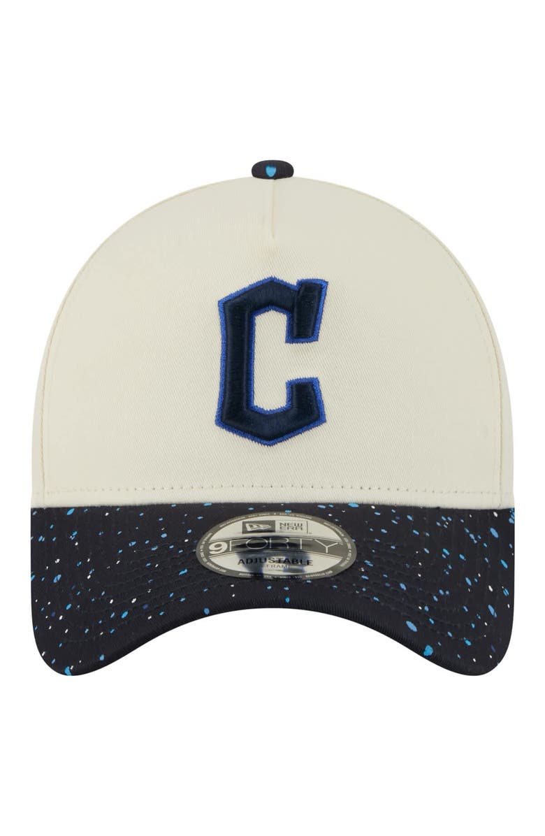New Era Men's New Era  Cream Cleveland Guardians Speckle A-Frame 9FORTY Adjustable Hat, Alternate, color, Cream