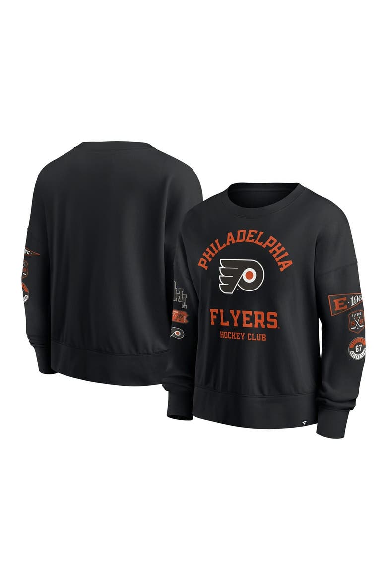 Women's Fanatics Black Philadelphia Flyers Go Team Pullover Sweatshirt, Main, color, Black