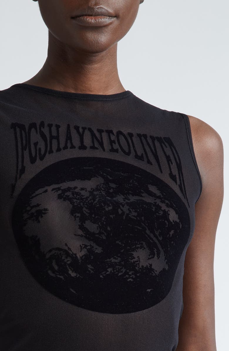 Jean Paul Gaultier x Shayne Oliver Flocked Earth Mesh Tank, Alternate, color, 