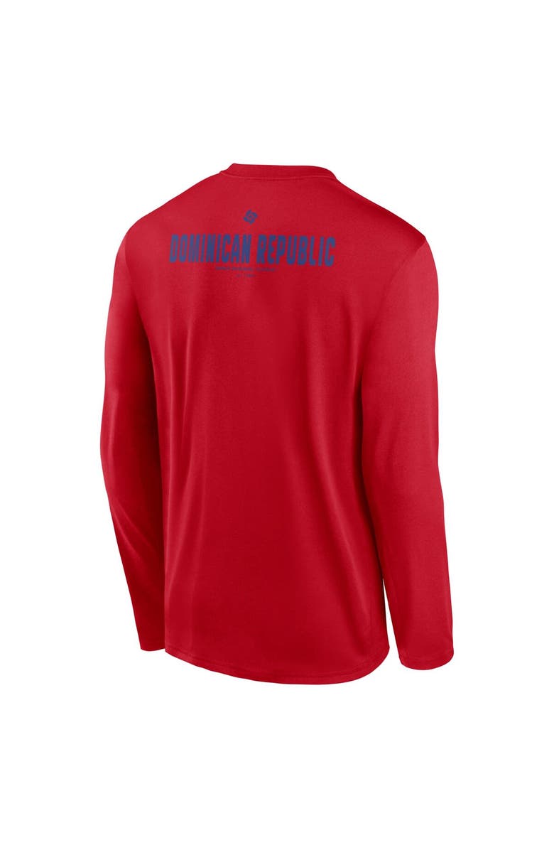 Nike Men's Nike  Red Dominican Republic Baseball 2026 World Baseball Classic Legend Dri-FIT Long Sleeve T-Shirt, Alternate, color, Red