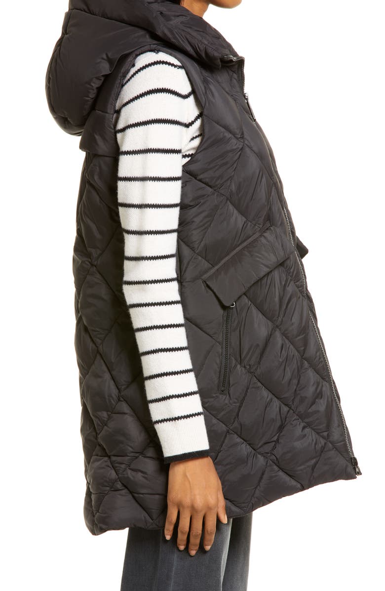 Sam Edelman Quilted Water Repellent Hooded Vest, Alternate, color, 