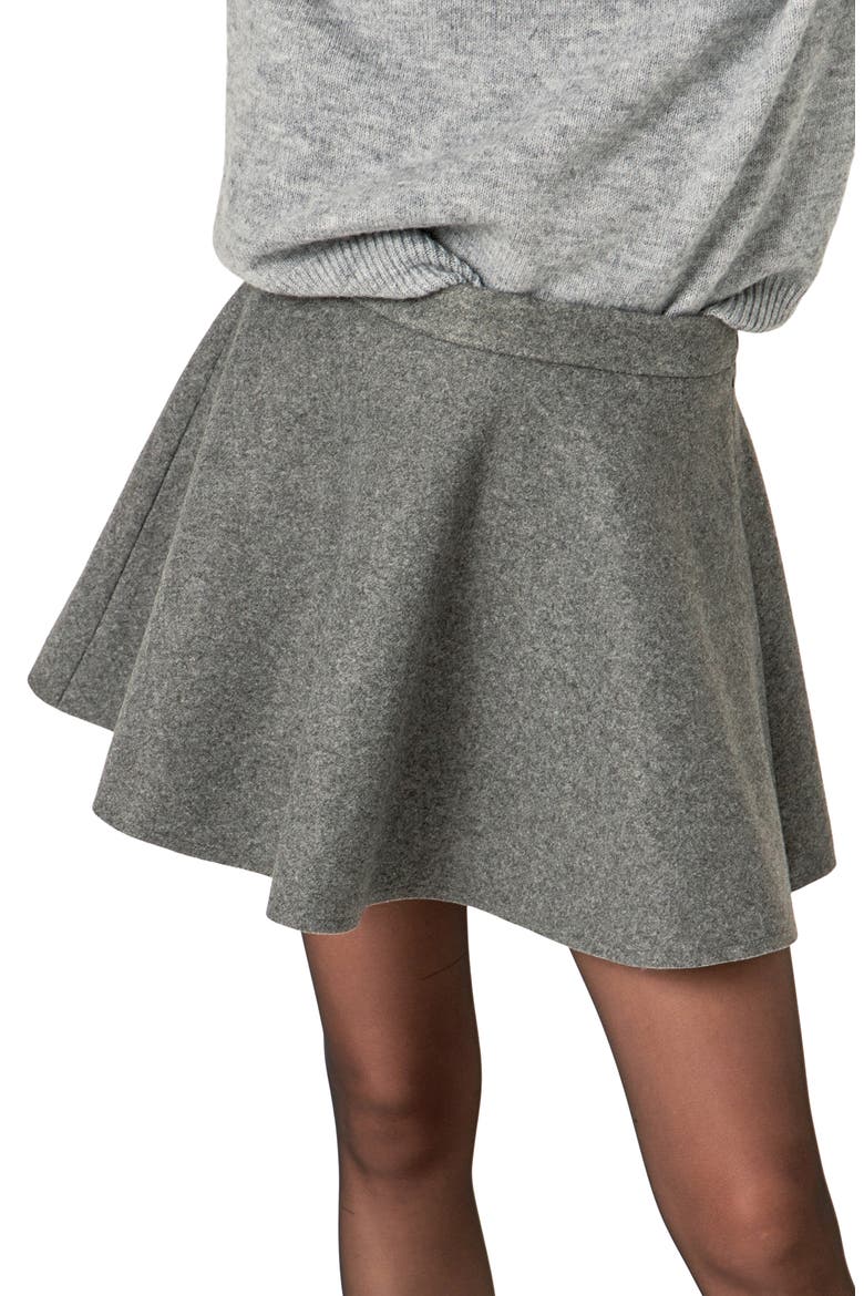 Flared Miniskirt, Alternate, color, CHARCOAL