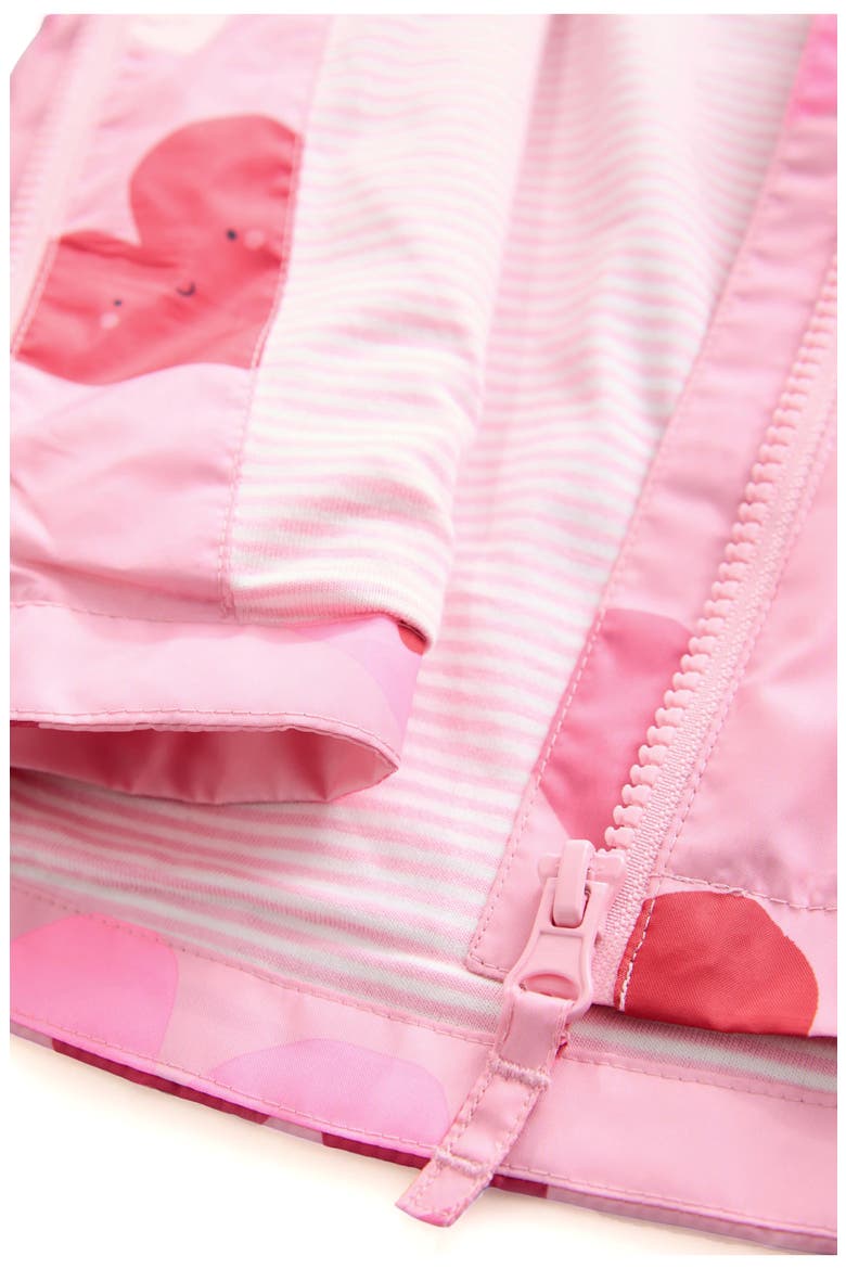 Kids' Heart Print Rain Jacket, Alternate, color, PINK