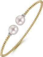 Gabriel & Co. Bujukan Beaded Freshwater Pearl & Diamond Cuff Bracelet