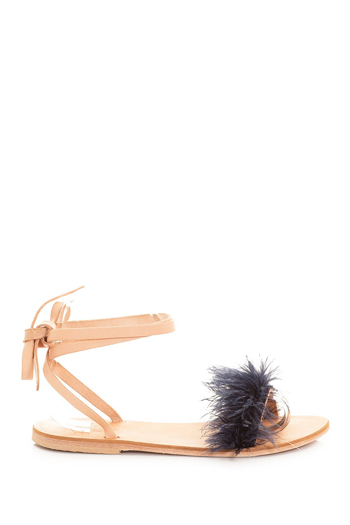 Charlotte Stone Yvonee Ostrich Feather Sandal, Main, color, 