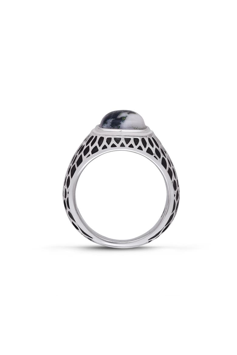 Tree Agate Sterling Silver Men Signet Ring, Alternate, color, Silver