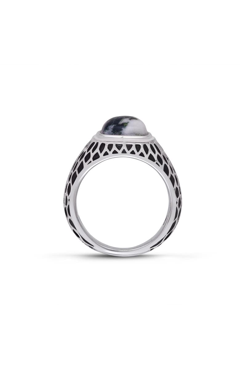 LuvMyJewelry Tree Agate Sterling Silver Men Signet Ring, Alternate, color, Silver