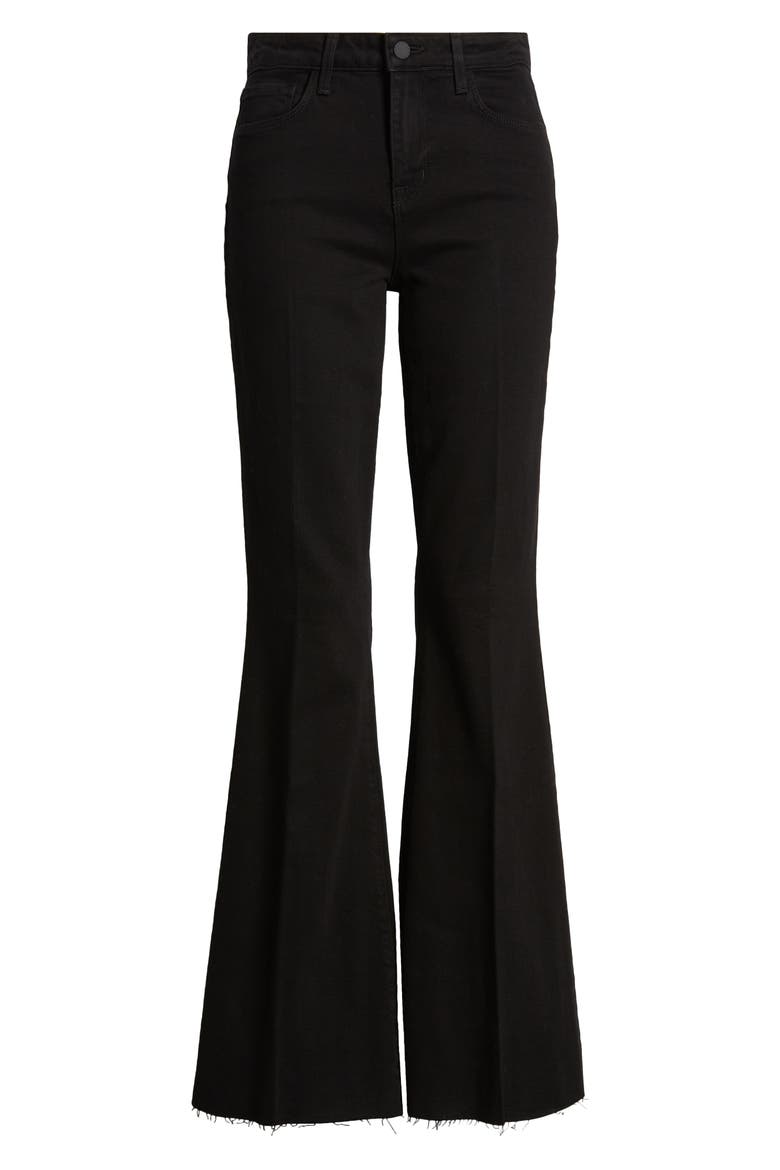 Sera High Waist Flare Jeans, Alternate, color, SATURATED BLACK