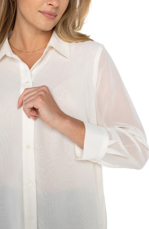 Liverpool Los Angeles Chiffon Button-up Shirt In Ivory