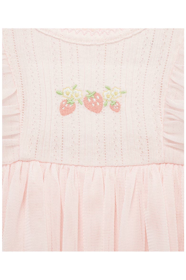 Strawberry Embroidered Tutu Romper & Headband, Alternate, color, PINK