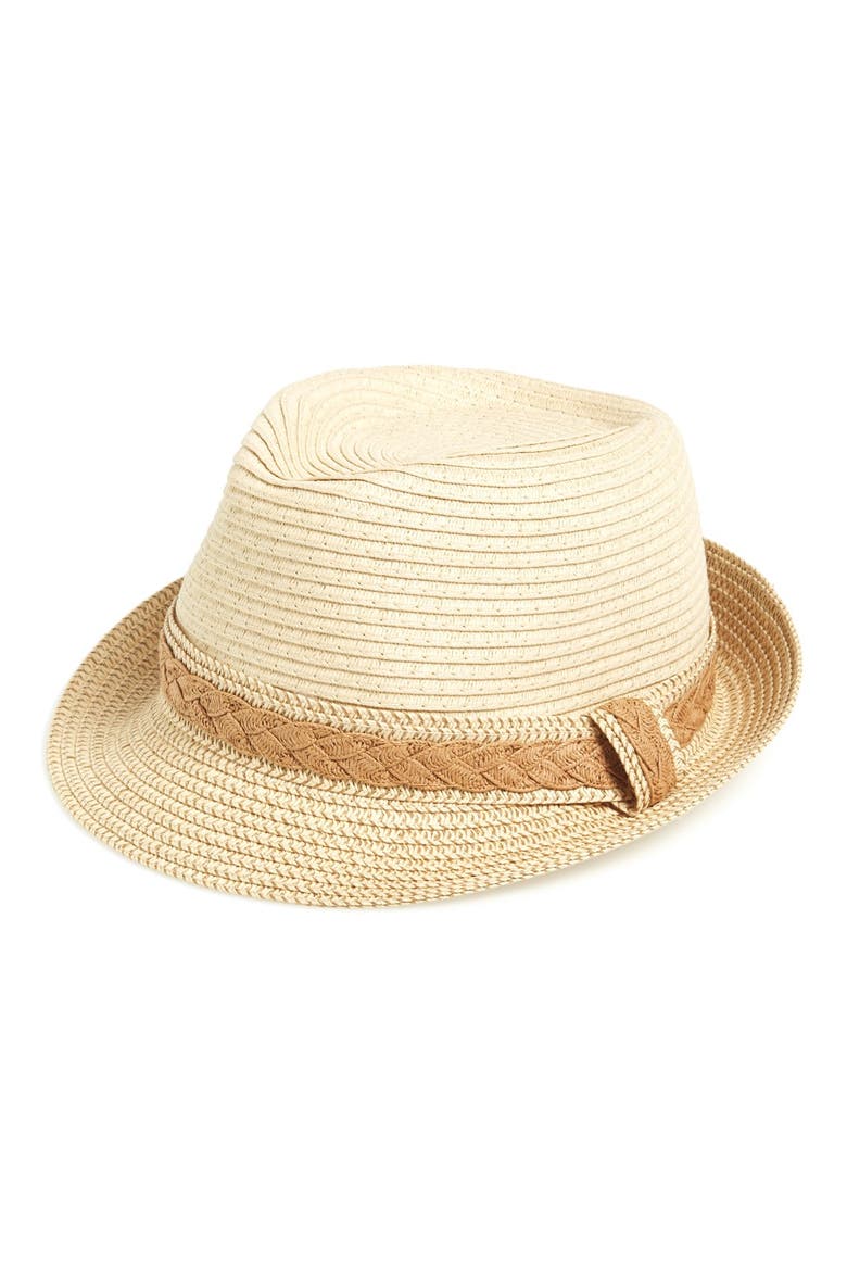 Straw Fedora, Main, color, TAN