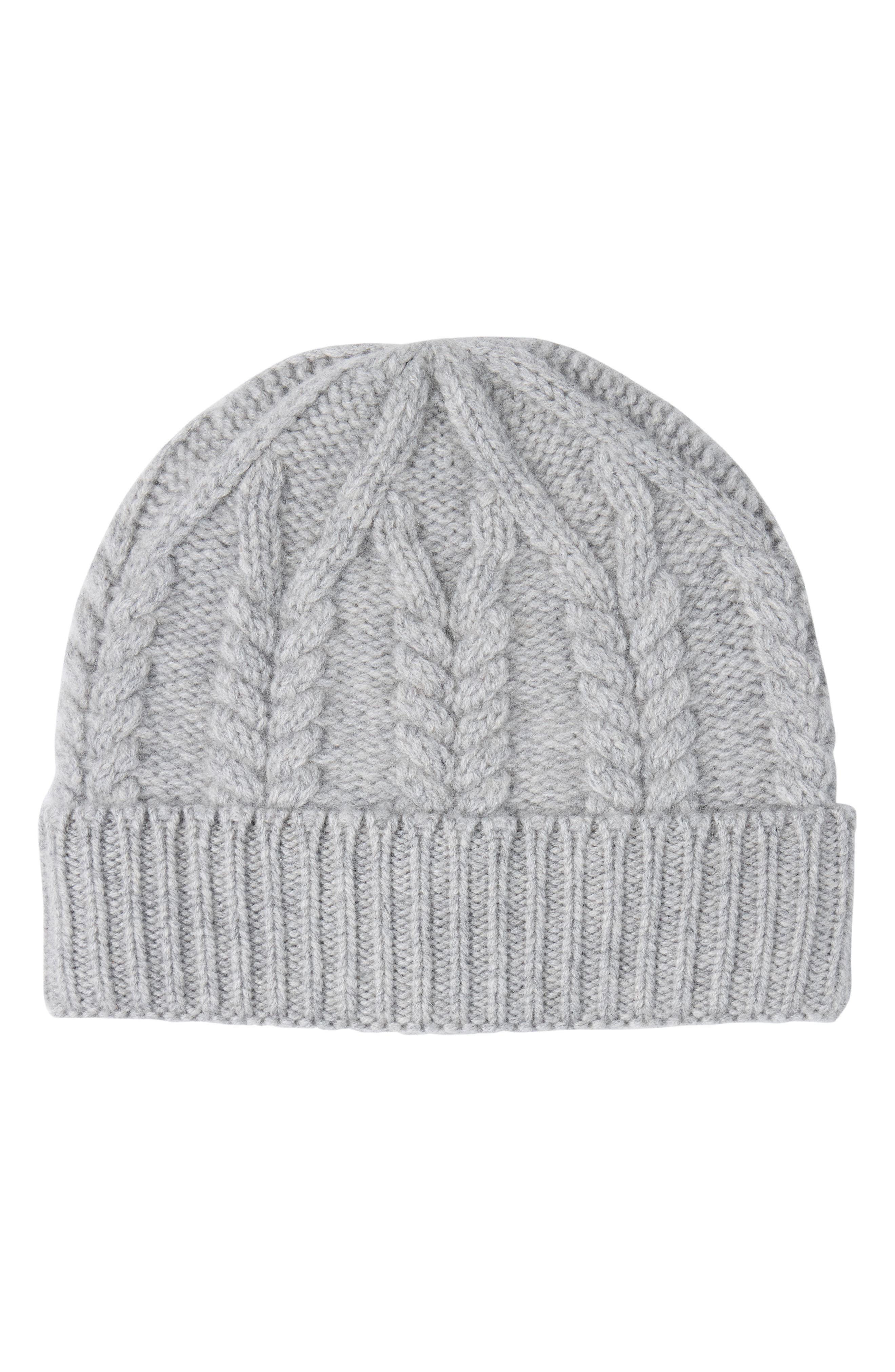 Sofia Cashmere Cable Stitched Cuffed Cashmere Beanie