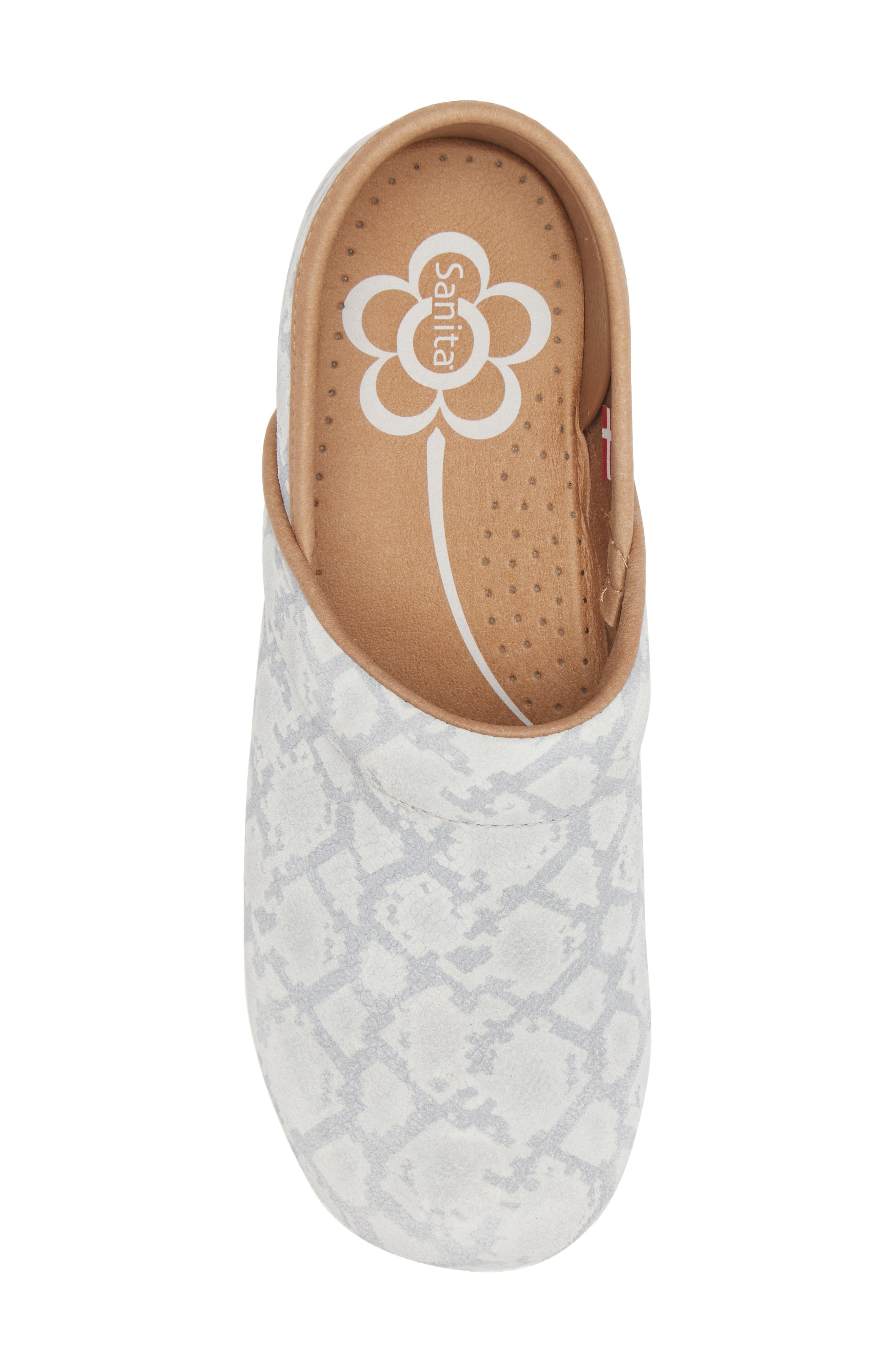 Sanita Viper Snake Embossed Clog, Alternate, color, Light Grey