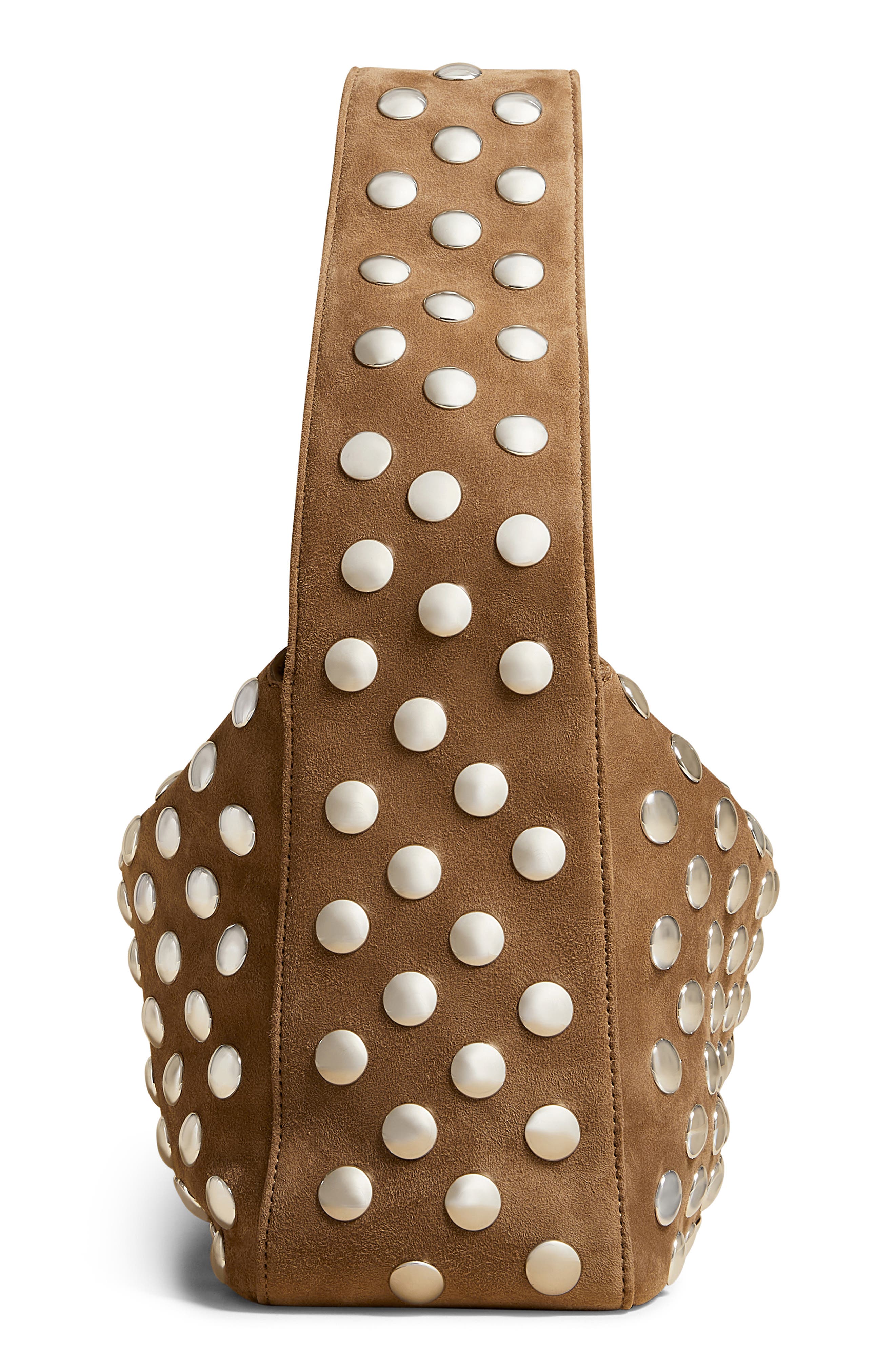 Khaite Elena Stud Shoulder Bag, Alternate, color, 