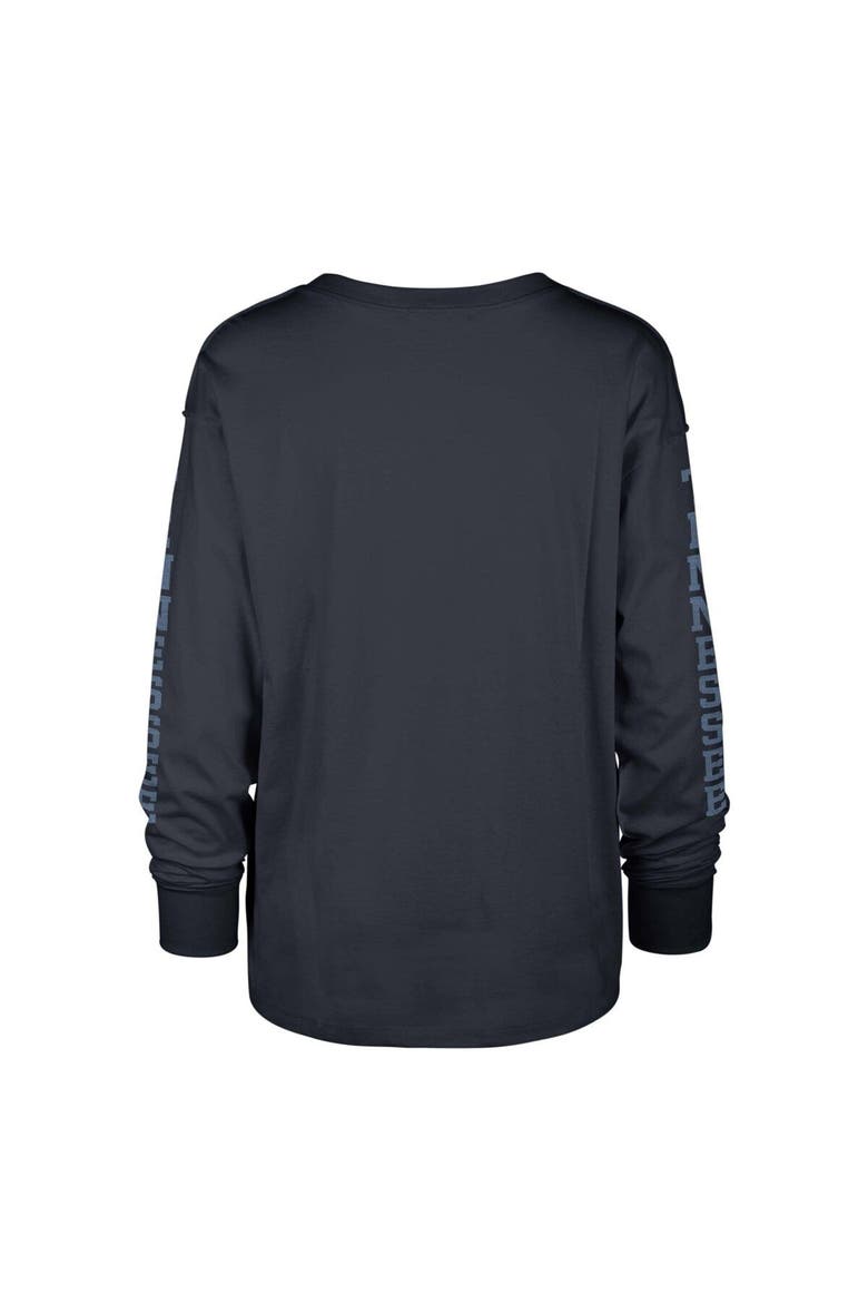 Women's '47 Navy Tennessee Titans Tom Cat Lightweight Long Sleeve T-Shirt, Alternate, color, Navy