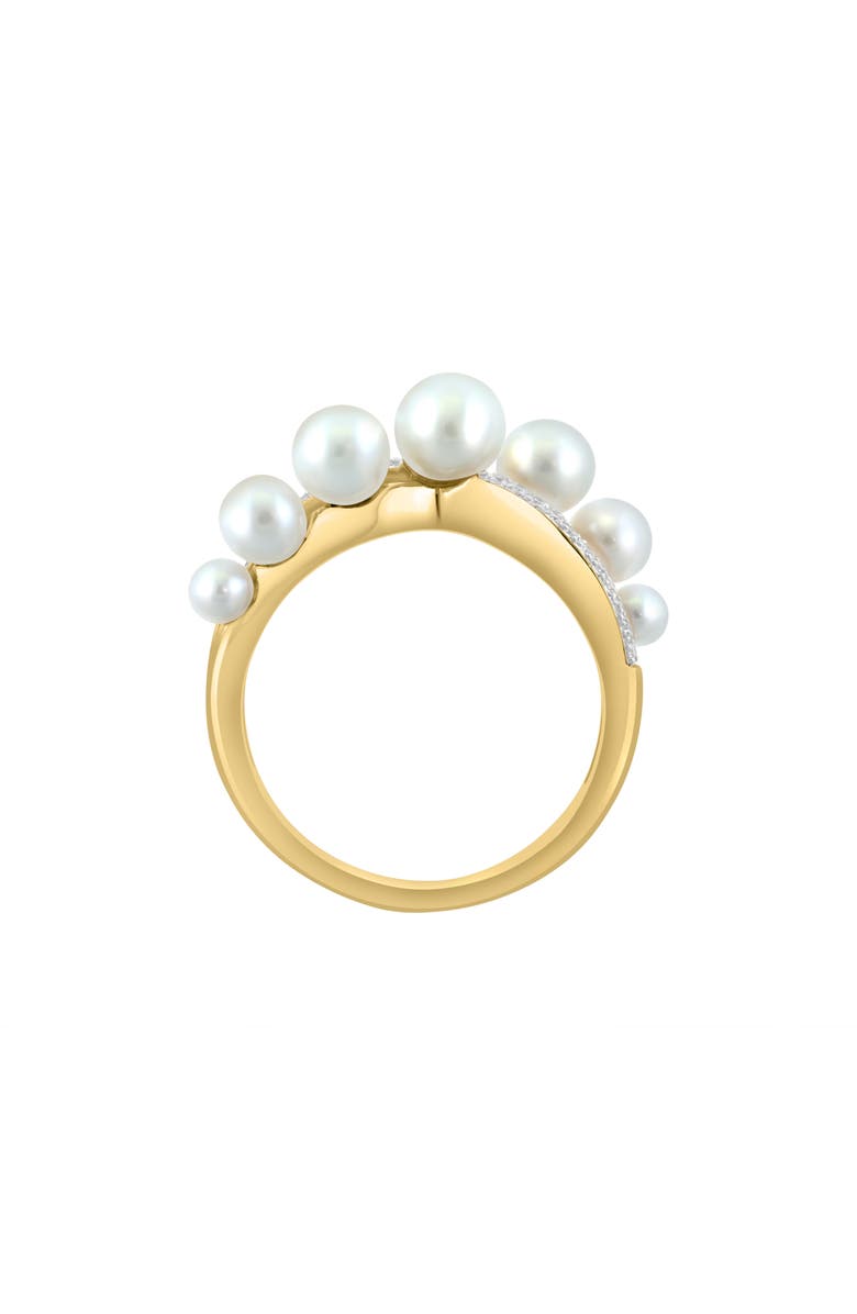 EFFY Diamond & Freshwater Pearl Crossover Ring, Alternate, color, White