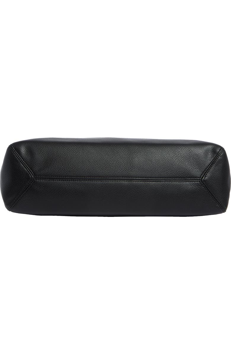 BCBG Layered Faux Leather Tote, Alternate, color, Black