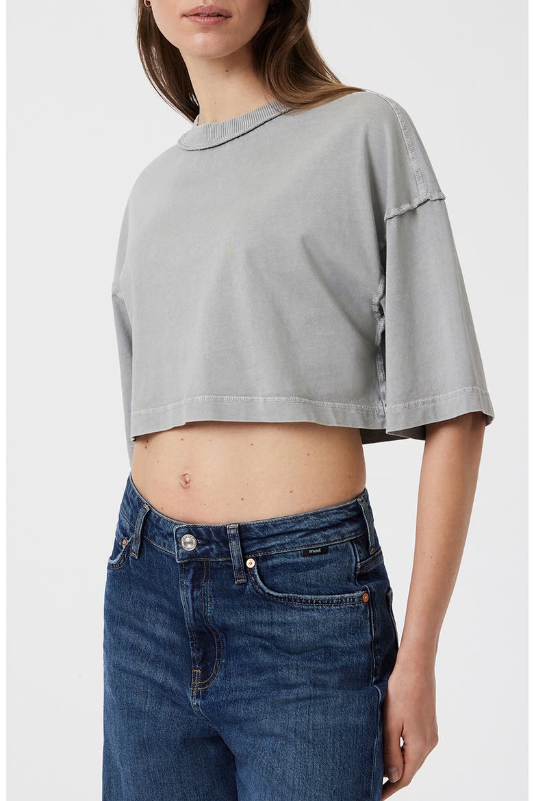 Cotton Crop T-Shirt, Alternate, color, MONUMENT