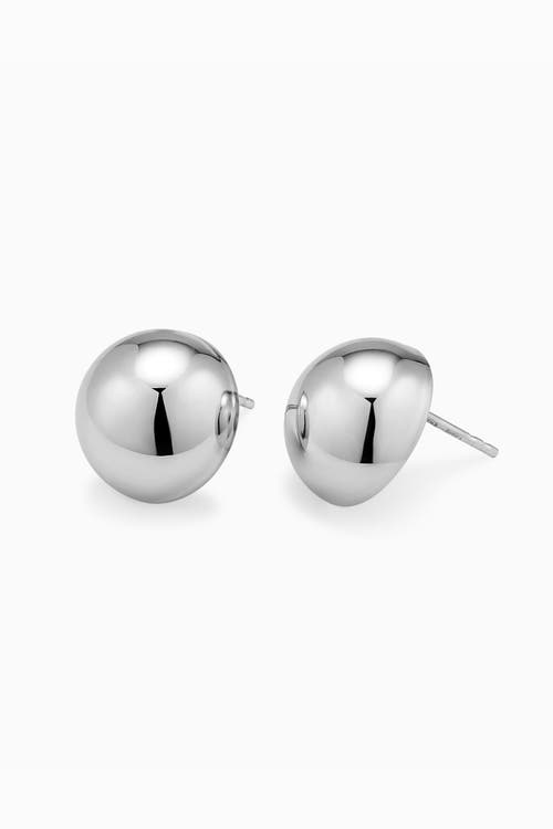 Oradina Sterling Silver Belle Of The Ball Button Studs In Silver