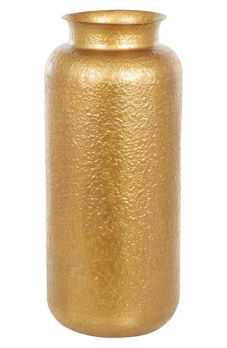 VIVIAN LUNE HOME Gold Metal Vase, Alternate, color, Gold