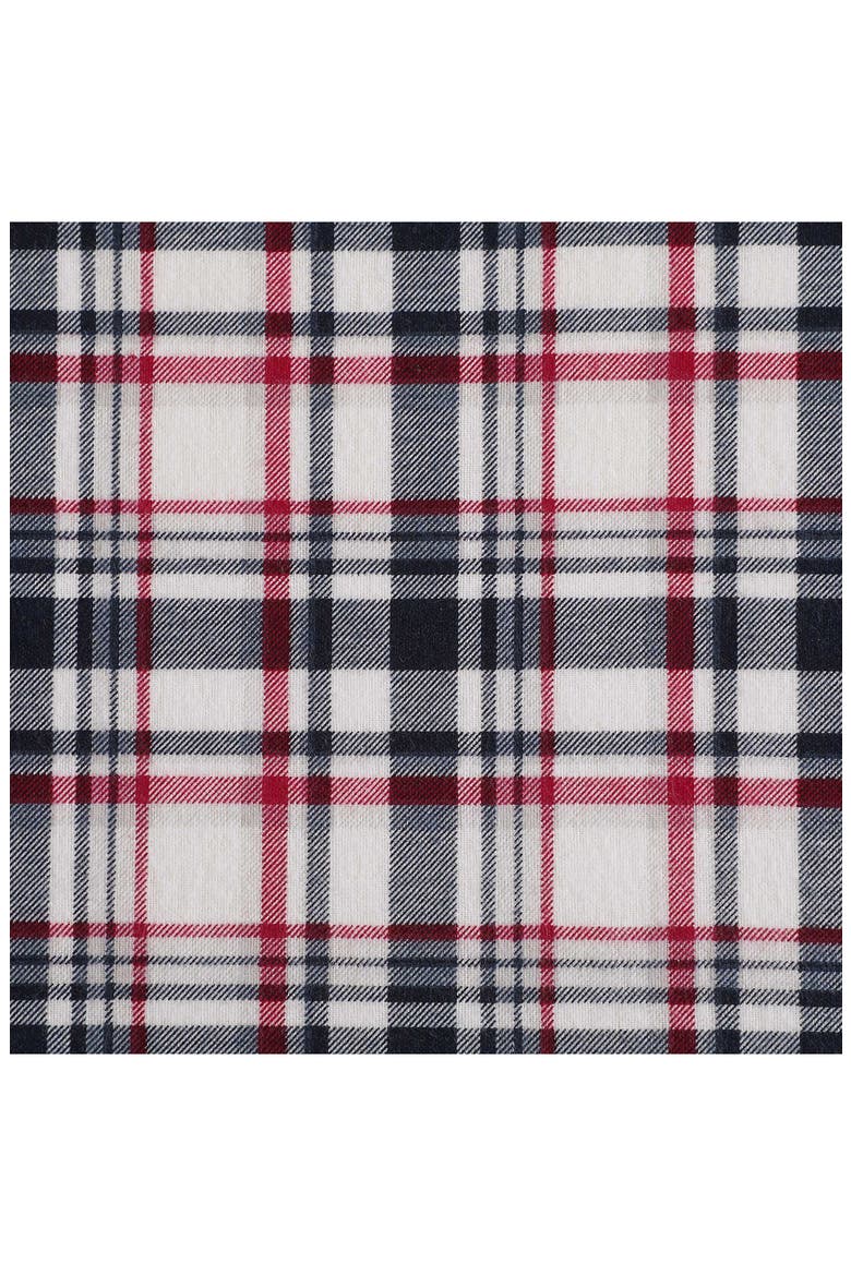 Glenbrook Plaid Cotton Flannel Sheet Set, Alternate, color, NAVY BLUE/ GARNET RED