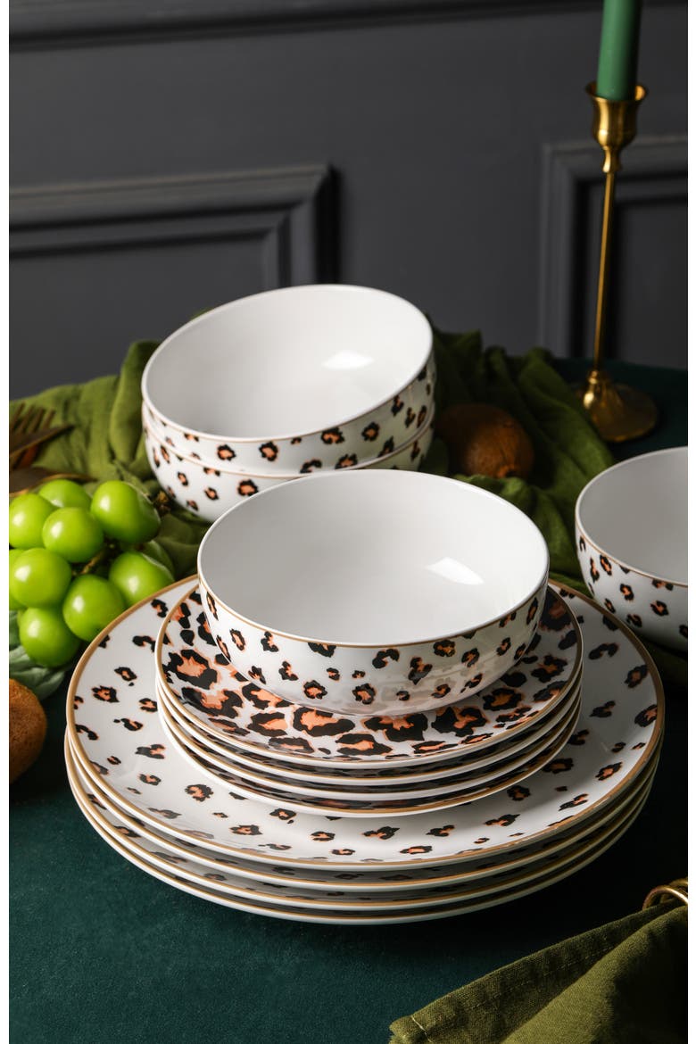 Majestic Porcelain 12-Piece Dinnerware Set, Alternate, color, Multicolored
