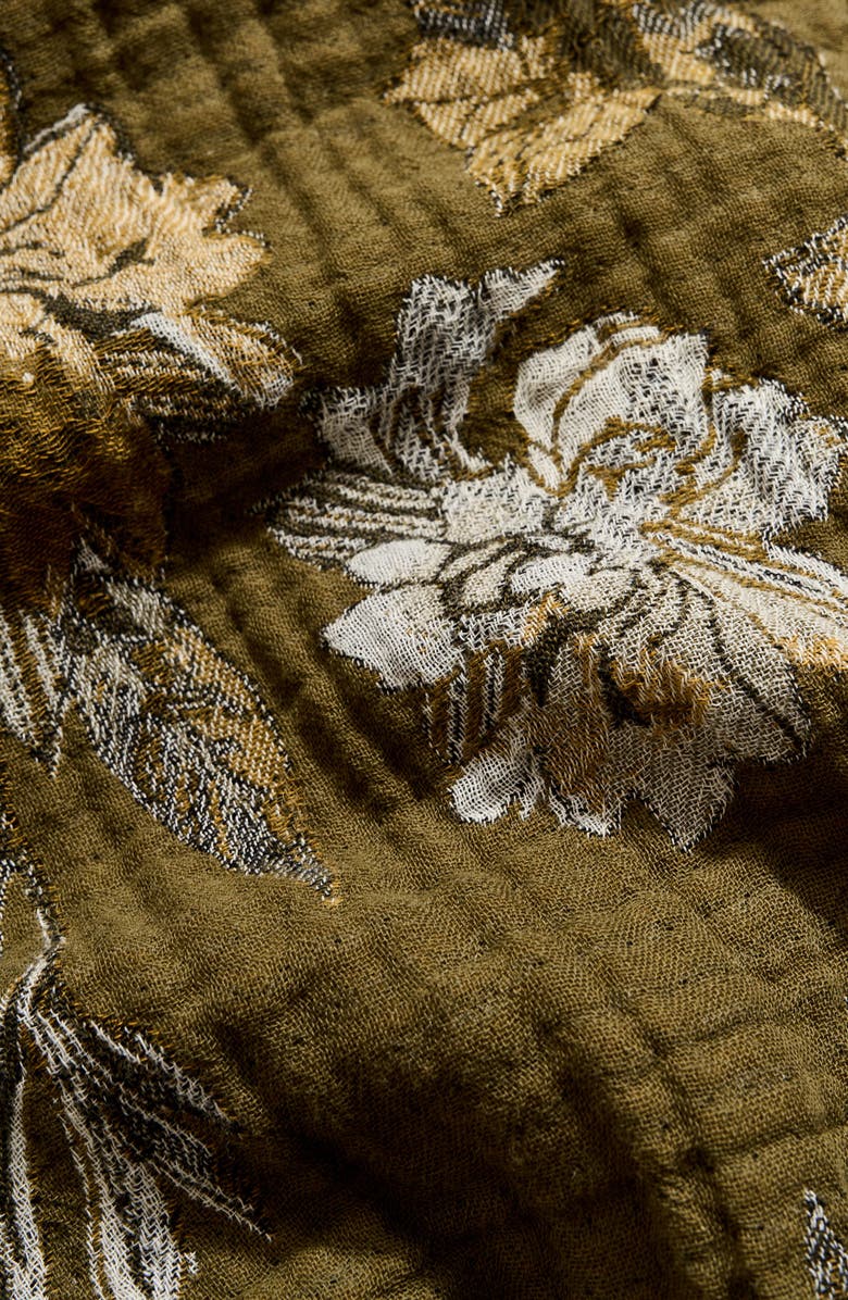 Billy Reid Tuscumbia Peony Jacquard Button-Down Shirt, Alternate, color, Olive Multi