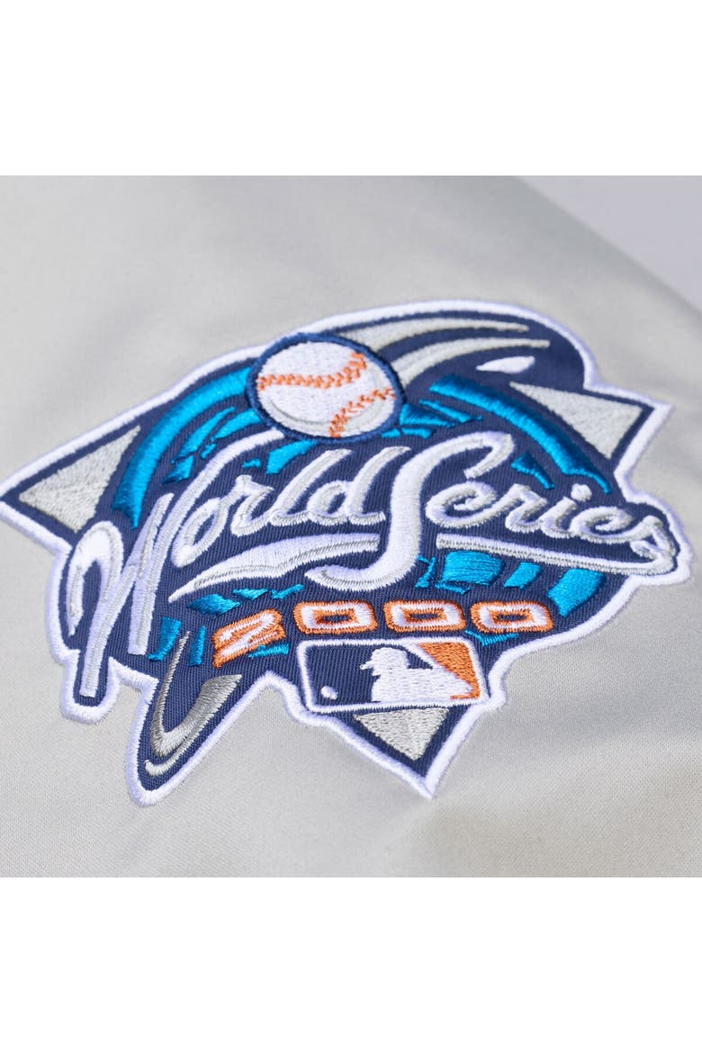 Men's Mitchell & Ness  Gray New York Yankees Thunderstorm Head Coach Lightweight Satin Full-Snap Jacket, Alternate, color, Gray
