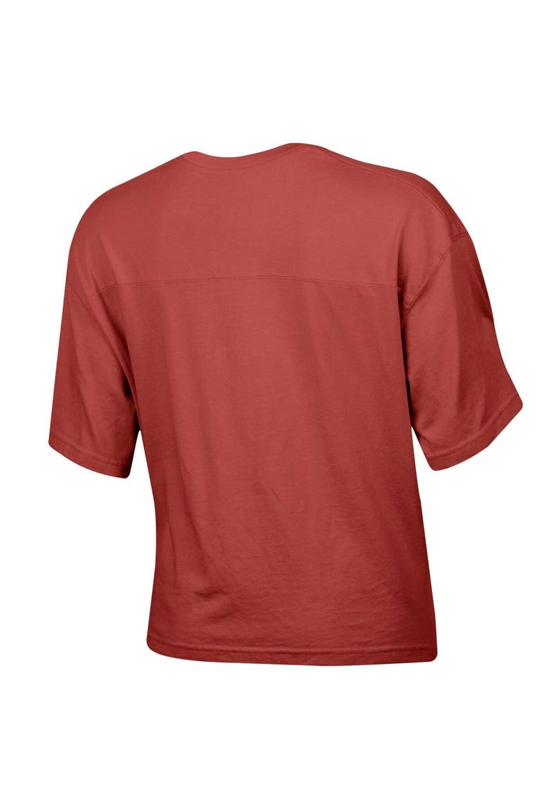 Women's Champion Red Georgia Bulldogs Vintage Wash Boxy Cropped T-Shirt, Alternate, color, Red