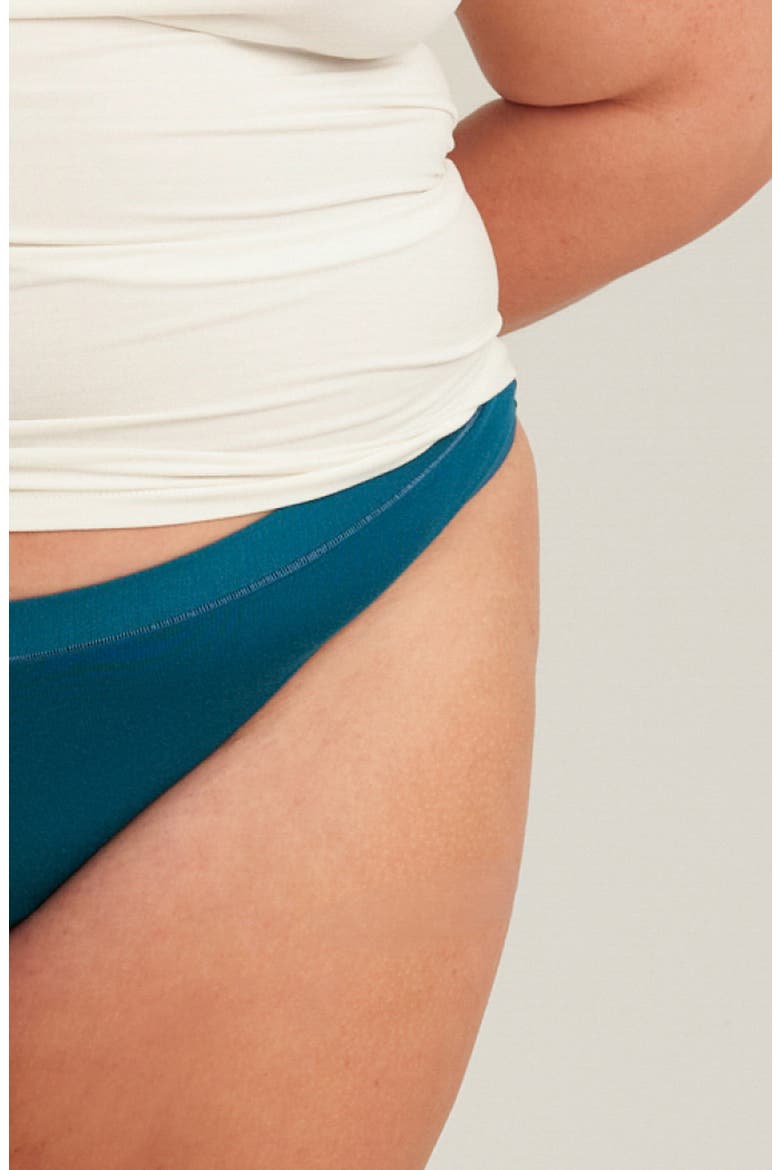 Period & Leakproof Light Absorbency Comfort Thong, Alternate, color, DEEP MARINE