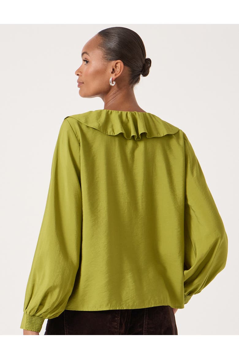 Air Flow Ruffle Blouse, Alternate, color, Olive Green