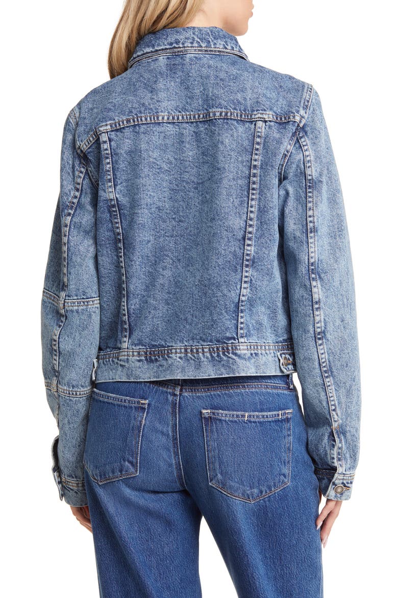 We the Free Rumors Denim Jacket, Alternate, color, LIGHT INDIGO