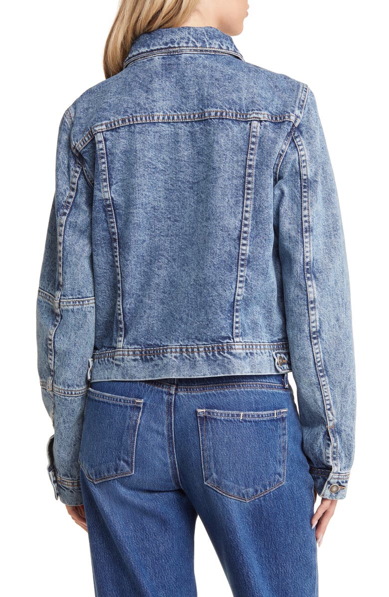 Free People We the Free Rumors Denim Jacket, Alternate, color, Light Indigo