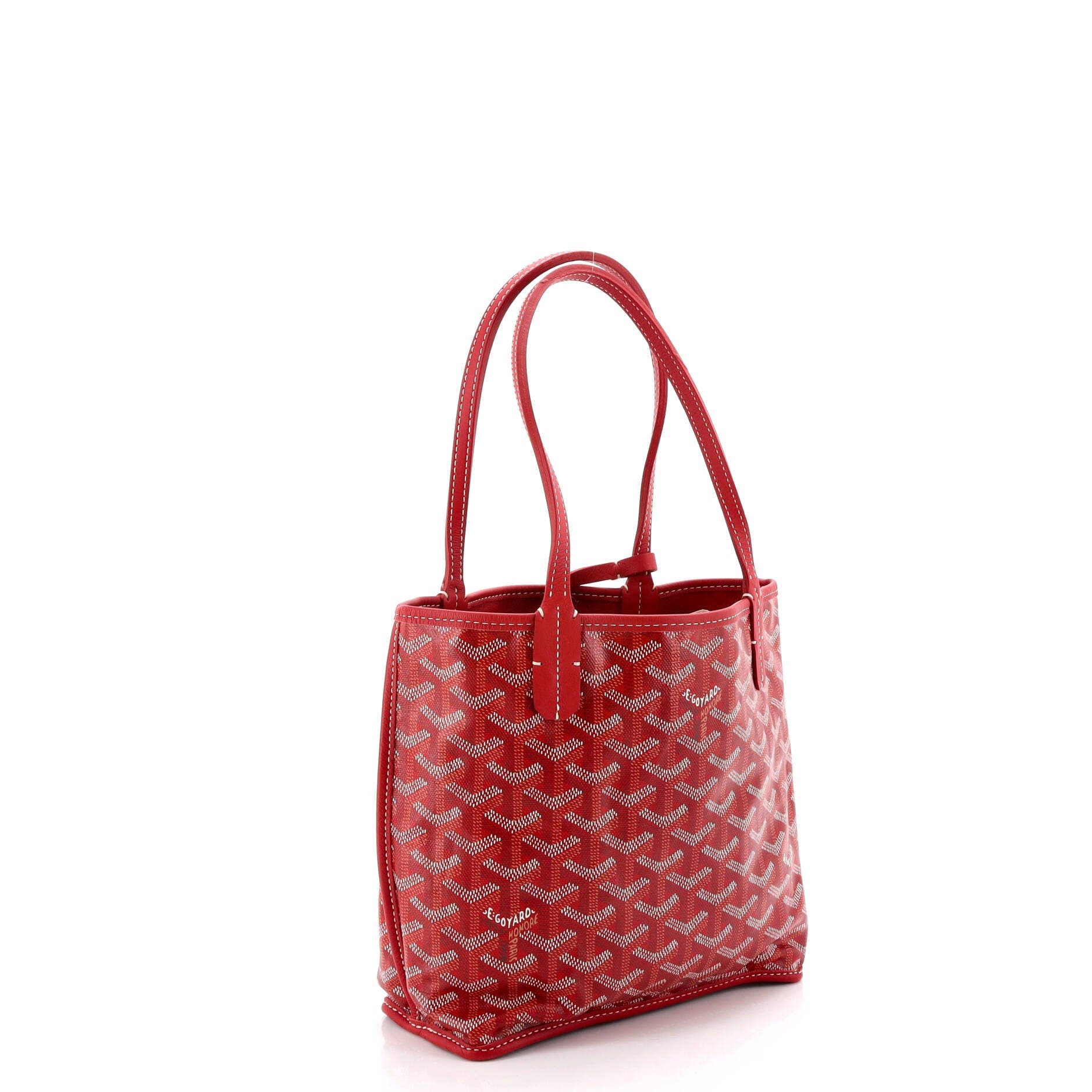 Pre-Owned Goyard Anjou Reversible Tote Coated Canvas Mini, Alternate, color, Red