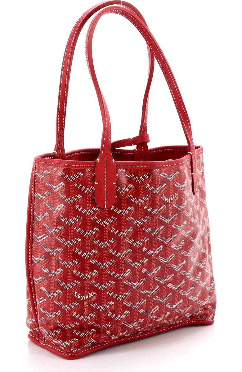 Pre-Owned Goyard Anjou Reversible Tote Coated Canvas Mini, Alternate, color, Red