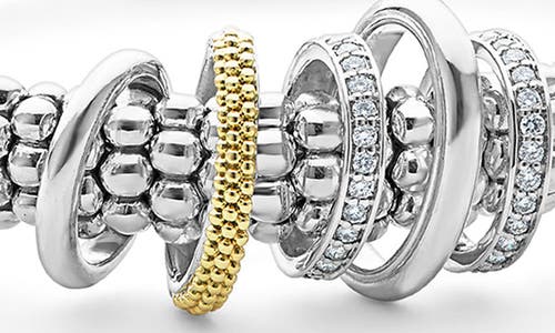 Lagos Two Tone Caviar Lux Five Ring Bracelet With Diamonds, 0.3 Ct. T. W. In Two-tone