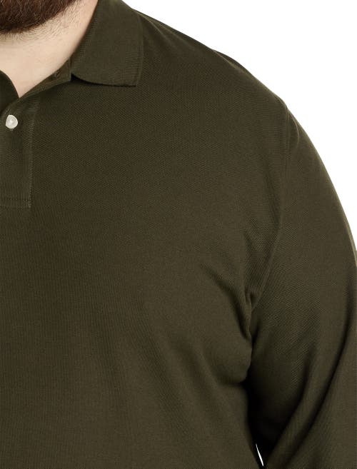 Harbor Bay By Dxl Honeycomb Piqué Polo Shirt In Forest Night
