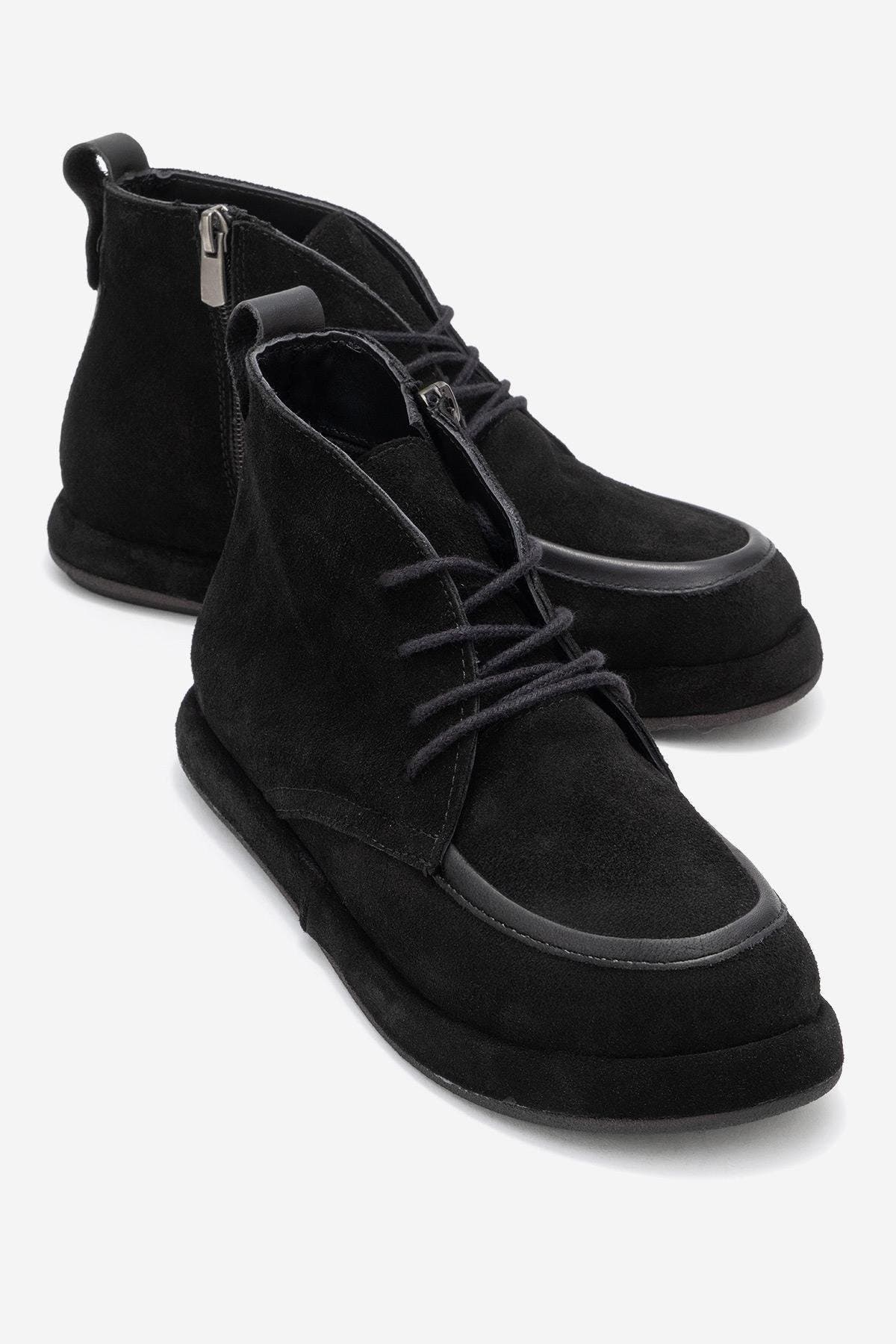 Forever & Always Shoes Martas Leather Zip Boot, Alternate, color, Black Suede