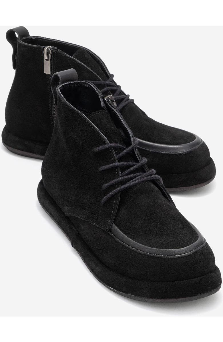 Forever & Always Shoes Martas Leather Zip Boot, Alternate, color, Black Suede