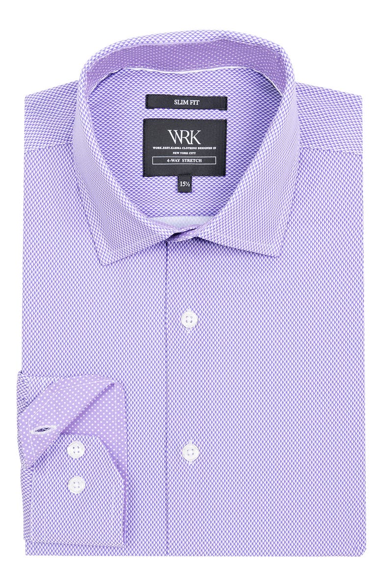 W.R.K Slim Fit Geometric Print Performance Dress Shirt, Alternate, color, 