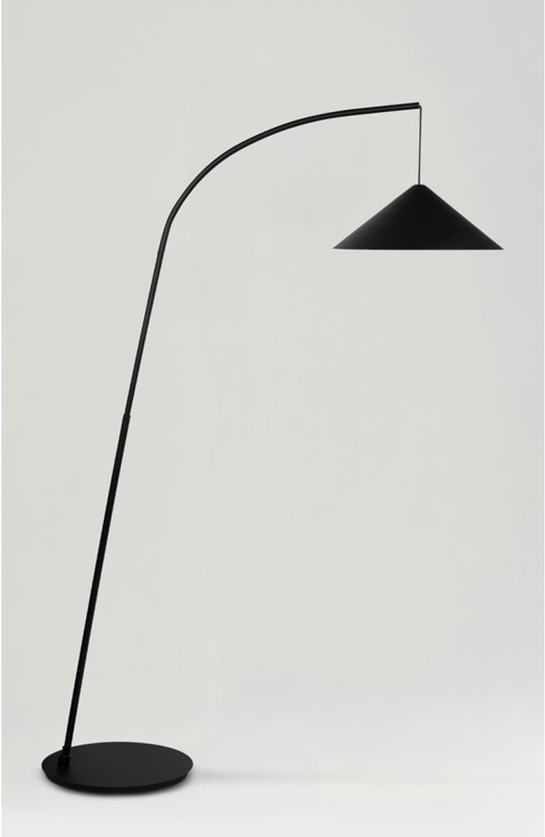 Brightech Devin 66" Modern LED Arc Floor Lamp with Hanging Black Metal Shade, Main, color,