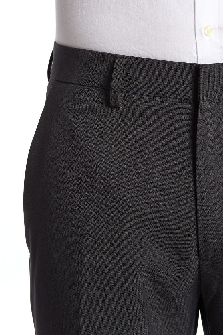 Mini Check Straight Fit Dress Pants, Alternate, color, CHARCOAL