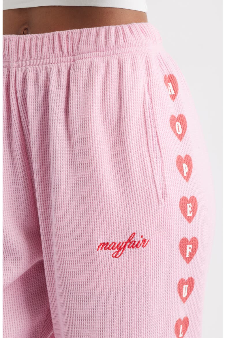 Grateful for Today Waffle Knit Fleece Graphic Sweatpants, Alternate, color, PINK